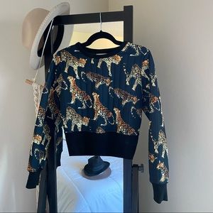 Quilted cropped sweatshirt